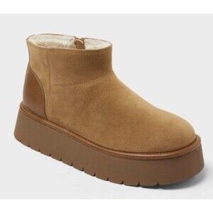 New Women’s Wild Fable Missy Platform Tan Memory Foam Boots Size 11